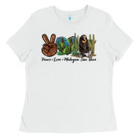 White Peace Love Malayan Sun Bear Ladies Tee - LillyAllenDesigns