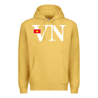Antique Gold Vietnam Flag and Country Initials Premium Hoodie - linhVisuals