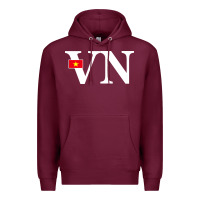 Burgundy Vietnam Flag and Country Initials Premium Hoodie - linhVisuals