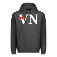 Charcoal Heather Vietnam Flag and Country Initials Premium Hoodie - linhVisuals