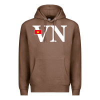 Chestnut Vietnam Flag and Country Initials Premium Hoodie - linhVisuals