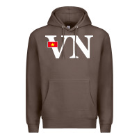 Coffee Vietnam Flag and Country Initials Premium Hoodie - linhVisuals
