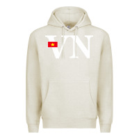 Oatmeal Heather Vietnam Flag and Country Initials Premium Hoodie - linhVisuals