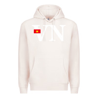 Pale Pink Vietnam Flag and Country Initials Premium Hoodie - linhVisuals
