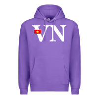 Purple Vietnam Flag and Country Initials Premium Hoodie - linhVisuals