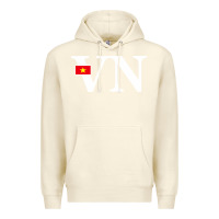 Sandshell Vietnam Flag and Country Initials Premium Hoodie - linhVisuals