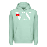 Seafoam Vietnam Flag and Country Initials Premium Hoodie - linhVisuals