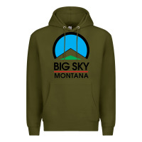 Army Green Big Sky Montana Champion Premium Hoodie - linhVisuals
