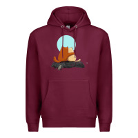 Burgundy two cats Premium Hoodie - linhVisuals