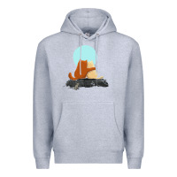 Heather Grey two cats Premium Hoodie - linhVisuals