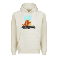 Oatmeal Heather two cats Premium Hoodie - linhVisuals