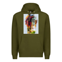 Army Green messi and ronaldo Premium Hoodie - linhVisuals
