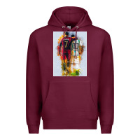 Burgundy messi and ronaldo Premium Hoodie - linhVisuals