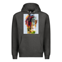 Charcoal Heather messi and ronaldo Premium Hoodie - linhVisuals
