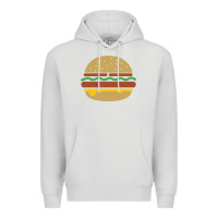 Dove Grey vintage burger print Premium Hoodie - linhVisuals