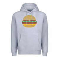 Heather Grey vintage burger print Premium Hoodie - linhVisuals