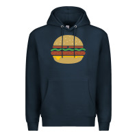 Navy vintage burger print Premium Hoodie - linhVisuals