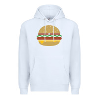 White vintage burger print Premium Hoodie - linhVisuals