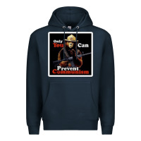 Navy only you can prevent communism Premium Hoodie - linhVisuals