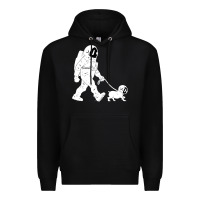 Black walking the dog astronaut Premium Hoodie - linhVisuals