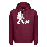Burgundy walking the dog astronaut Premium Hoodie - linhVisuals
