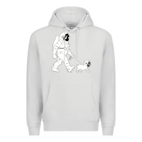 Dove Grey walking the dog astronaut Premium Hoodie - linhVisuals