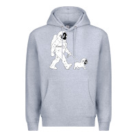 Heather Grey walking the dog astronaut Premium Hoodie - linhVisuals