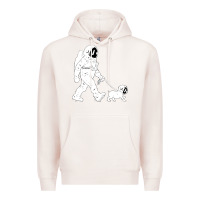 Pale Pink walking the dog astronaut Premium Hoodie - linhVisuals