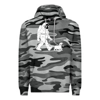 Slate Camo walking the dog astronaut Premium Hoodie - linhVisuals