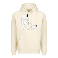 Tofu walking the dog astronaut Premium Hoodie - linhVisuals