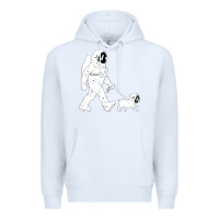 White walking the dog astronaut Premium Hoodie - linhVisuals