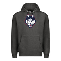 Charcoal Heather wolf head tshirt Premium Hoodie - linhVisuals