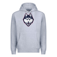 Heather Grey wolf head tshirt Premium Hoodie - linhVisuals