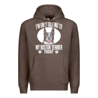 Coffee boston terrier t  shirtfunny boston terrier dog gift i m only talking Premium Hoodie - linhVisuals