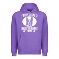 Purple boston terrier t  shirtfunny boston terrier dog gift i m only talking Premium Hoodie - linhVisuals