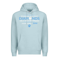Blue Mist whoever said that diamonds are a girls best friend never owned a dog Premium Hoodie - linhVisuals