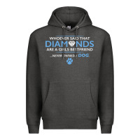 Charcoal Heather whoever said that diamonds are a girls best friend never owned a dog Premium Hoodie - linhVisuals