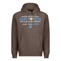 Coffee whoever said that diamonds are a girls best friend never owned a dog Premium Hoodie - linhVisuals
