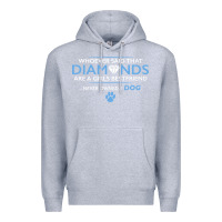 Heather Grey whoever said that diamonds are a girls best friend never owned a dog Premium Hoodie - linhVisuals