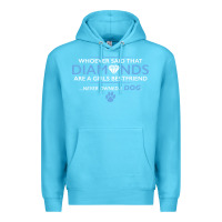 Ocean Blue whoever said that diamonds are a girls best friend never owned a dog Premium Hoodie - linhVisuals