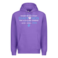 Purple whoever said that diamonds are a girls best friend never owned a dog Premium Hoodie - linhVisuals