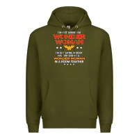 Army Green wonder  woman Premium Hoodie - linhVisuals