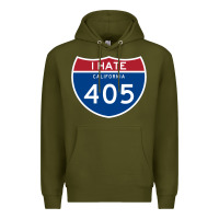 Army Green los angeles california interstate 405 (i 405) sweatshirt Premium Hoodie - linhVisuals