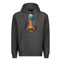 Charcoal Heather Souls Bonfire Premium Hoodie - linhVisuals