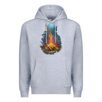 Heather Grey Souls Bonfire Premium Hoodie - linhVisuals
