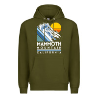 Army Green mammoth mountain california retro ski sweatshirt Premium Hoodie - linhVisuals