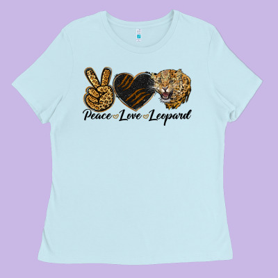 Peace Love Lion Head Ladies Tee Designed By Lillyallendesigns