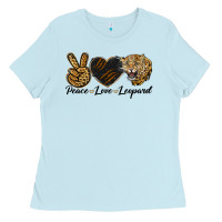 Baby Blue Peace Love Lion Head Ladies Tee - LillyAllenDesigns