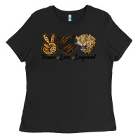 Black Peace Love Lion Head Ladies Tee - LillyAllenDesigns
