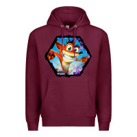 Burgundy CRASH BANDICOOT LEGENDS Premium Hoodie - linhVisuals